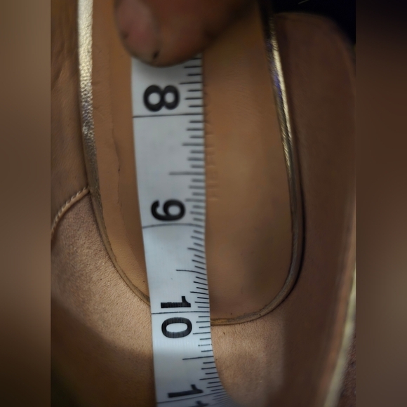 Halston Heritage Margo Half d'Orsay Gold Leather Stilettos Sz 8.5 Box included - Picture 13 of 14